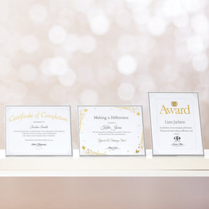 Foil Certificate Paper - Award w/ Crest - White