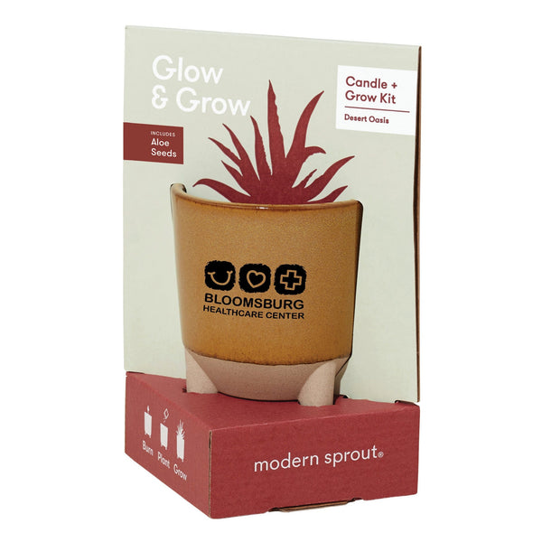 Add Your Logo: Modern Sprout Candle and Planter Gift Set