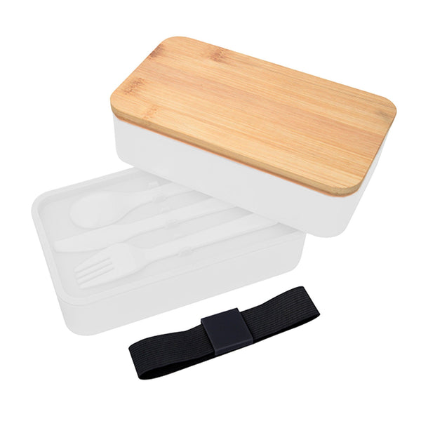Add Your Logo: Bamboo Bento All-In-One Lunch Set