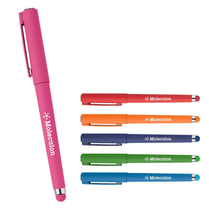 Add Your Logo: Soft Touch Gel Pen with Stylus