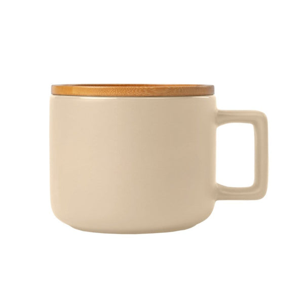 Add Your Logo: 12 oz Ceramic Cafe Mug with Lid