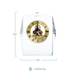 Executive Crystal Skeleton Clock - Gold
