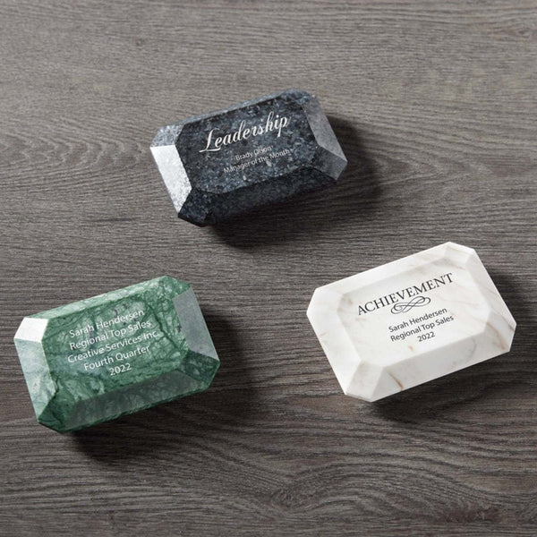 Solid as a Rock Rectangular Paperweight- Green