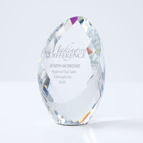 Radiant Ellipse Crystal Trophy