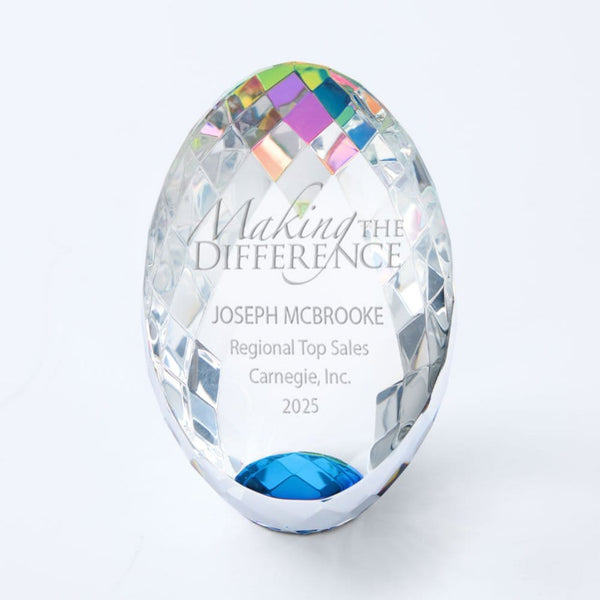 Radiant Ellipse Crystal Trophy