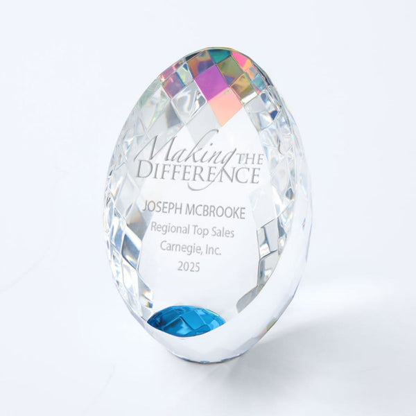 Radiant Ellipse Crystal Trophy