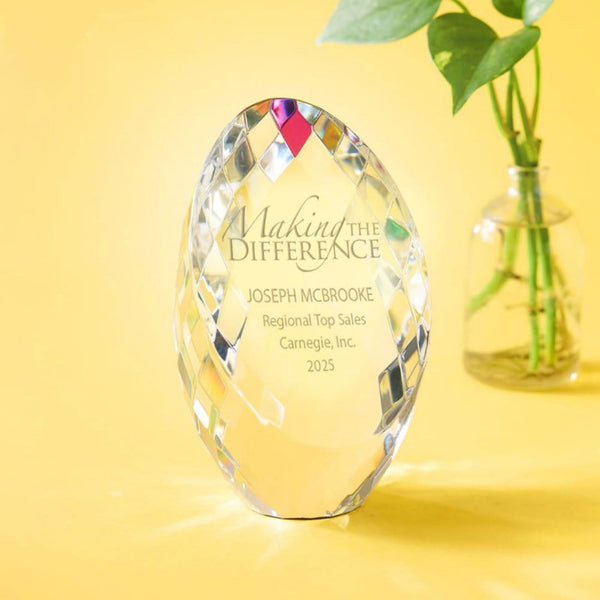 Radiant Ellipse Crystal Trophy