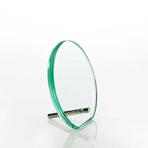 Mini Round Glass Award Plaque - Jade
