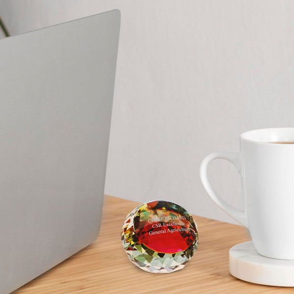 Vibrant Luminary Crystal Collection - Round Paperweight