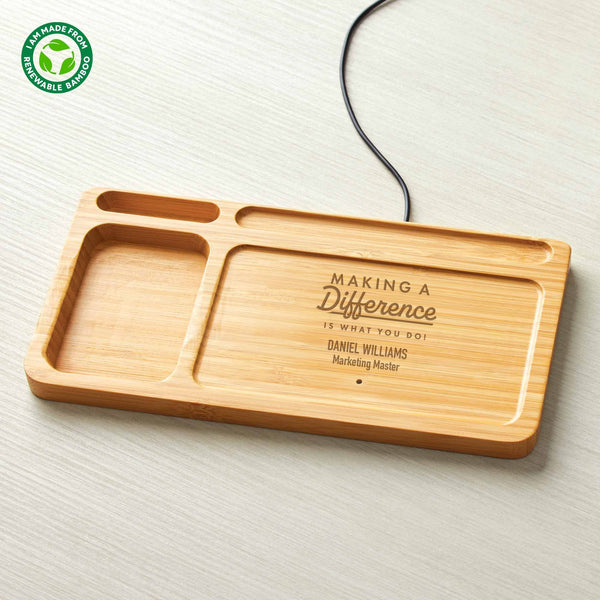 Custom: Bamboo Charger Desk Organizer