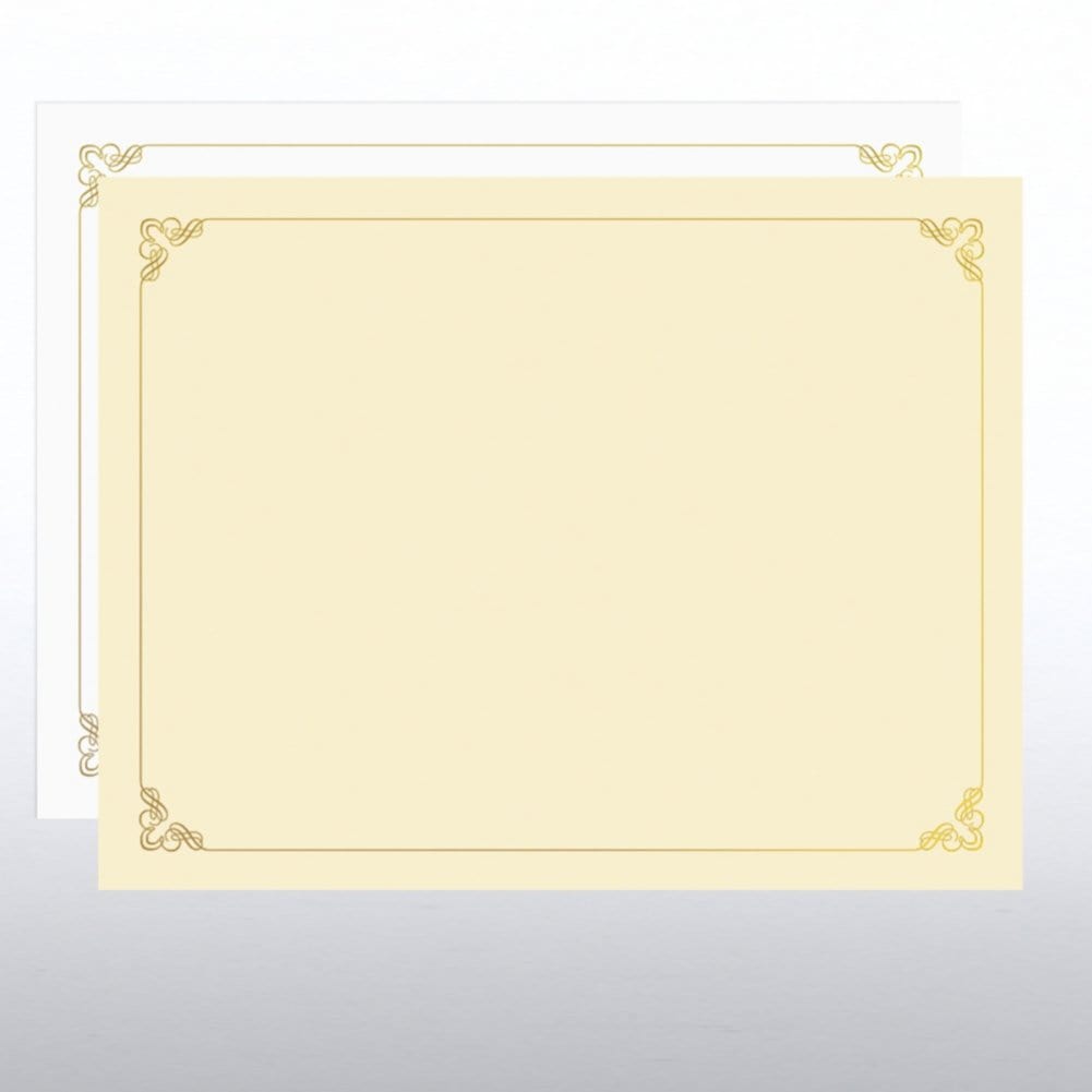 Certificate Paper with Gold and Blue Border, Award Certificates (White, 8.5  x 11 in, 50-Pack) 