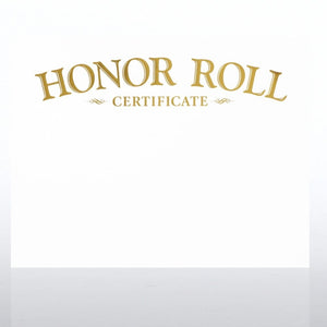 Foil-Stamped Certificate Paper - Honor Roll Award - White