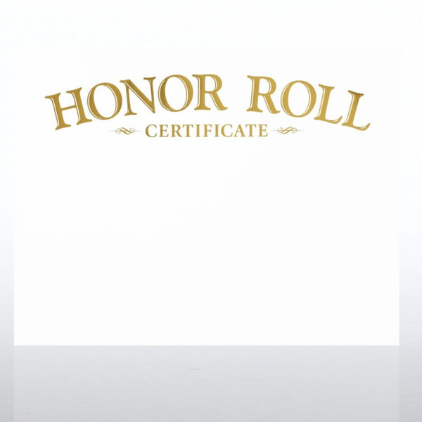 Foil-Stamped Certificate Paper - Honor Roll Award - White - 50pk