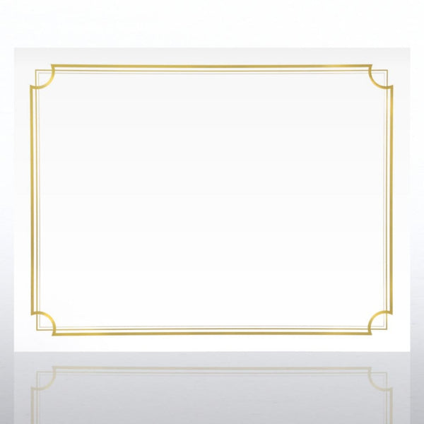 Foil-Stamped Certificate Paper - Border Lines - White - 50pk