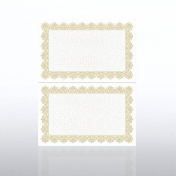 Certificate Paper - Scallop - Half-Size - Gold - 100pk