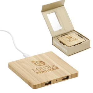 Add Your Logo: Bamboo Wireless Charging Pad