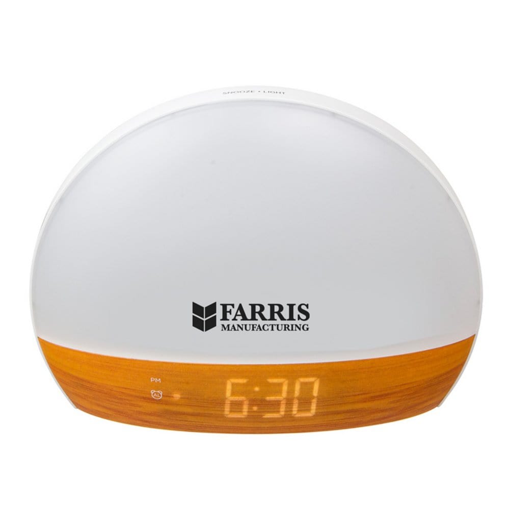 Add Your Logo: Sunrise Simulation Colored Alarm Clock – Baudville