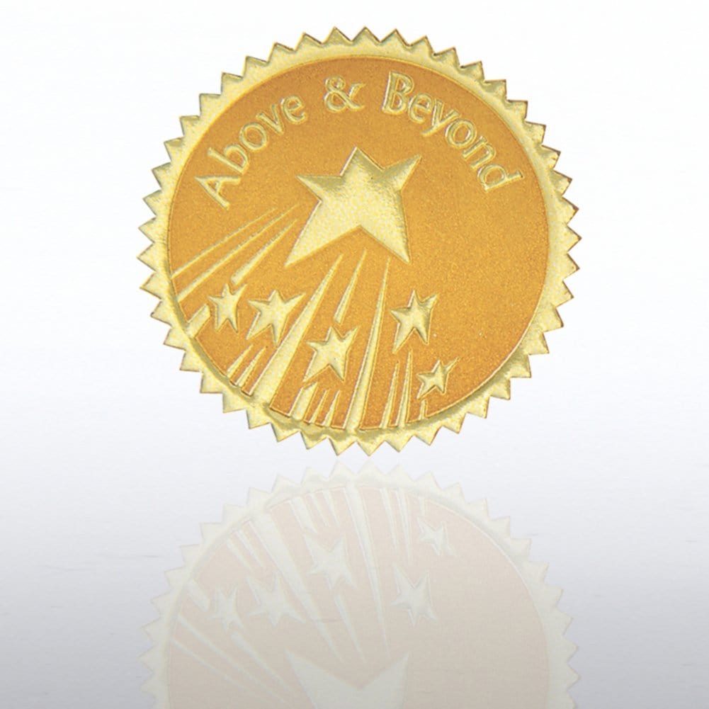 Gold Award Ribbon Embossed Foil Seal (1 1/4 x 2, 100 Pack