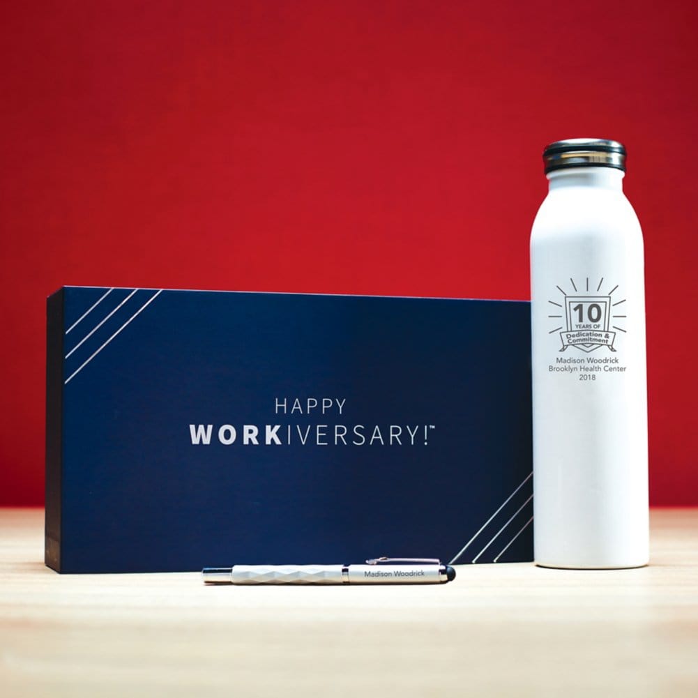 Employee Anniversary Gift - Desktop Blocks with Tray