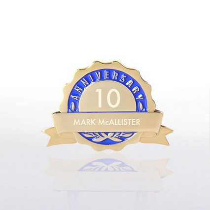 Personalized Anniversary Lapel Pin - Blue