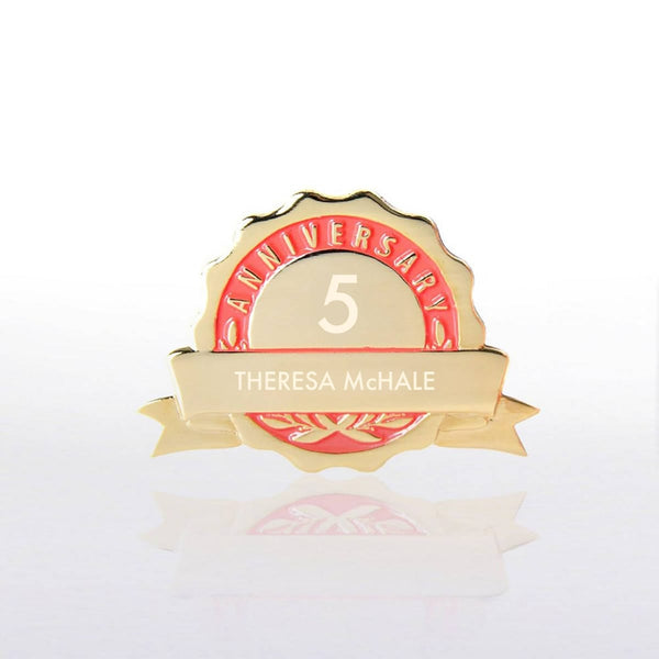 Personalized Anniversary Lapel Pin - Red