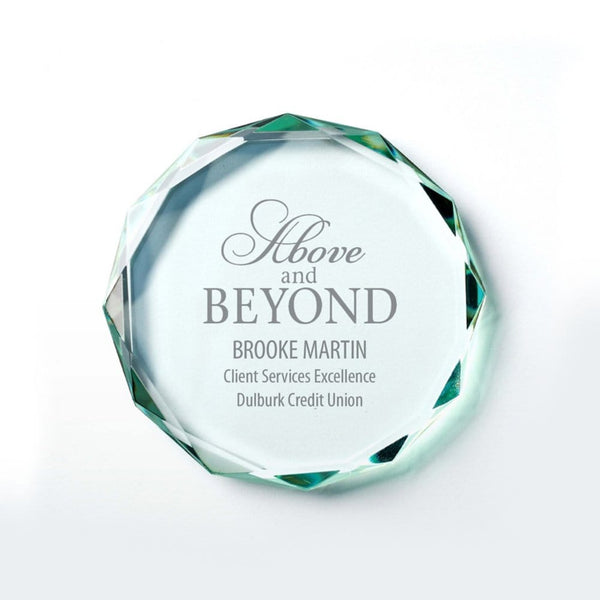 Elegant Jade Paperweight - Beveled Circle