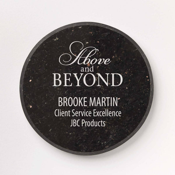 Solid as a Rock Round Paperweight- Black