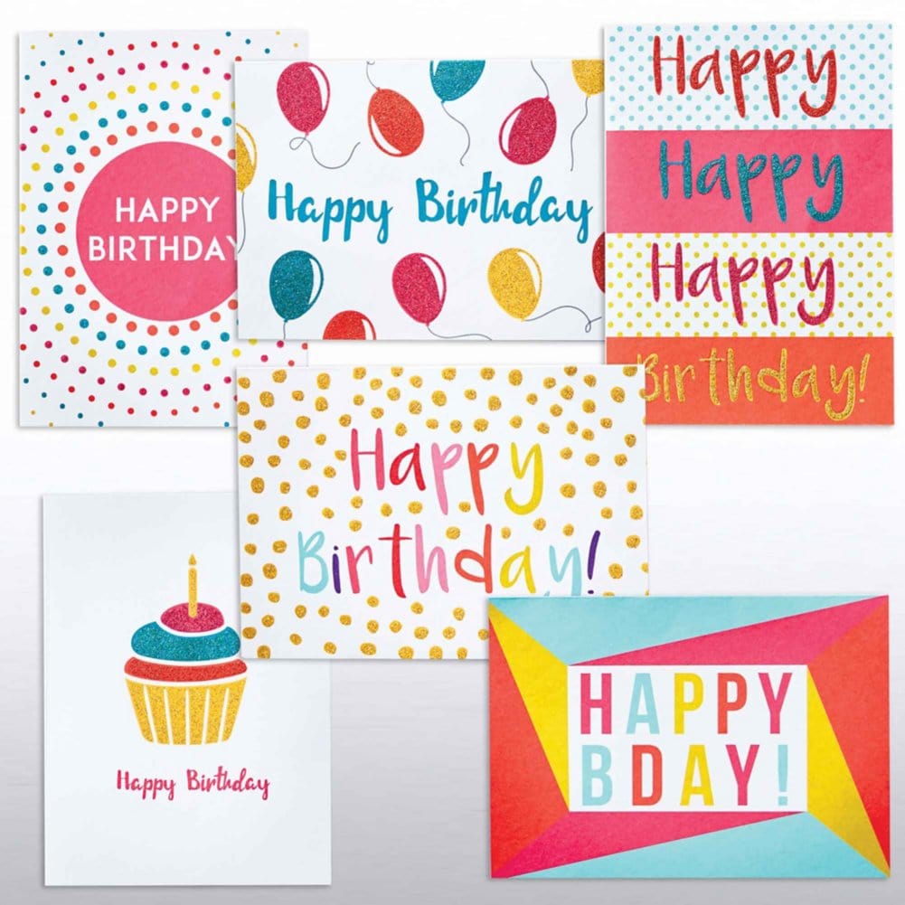 Classic Celebrations -Glitter Card Happy Birthday Assortment – Baudville
