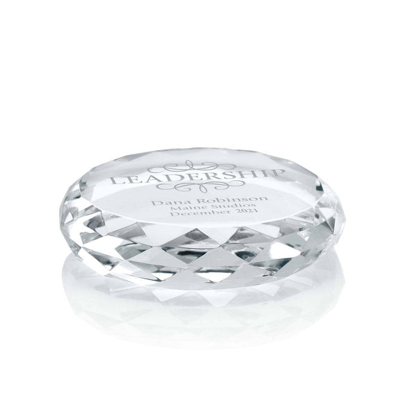 Diamond Cut Crystal Paperweight
