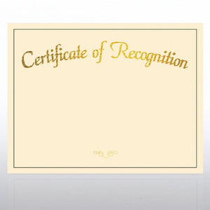 Foil Certificate Paper - Certificate of Recognition - Cream