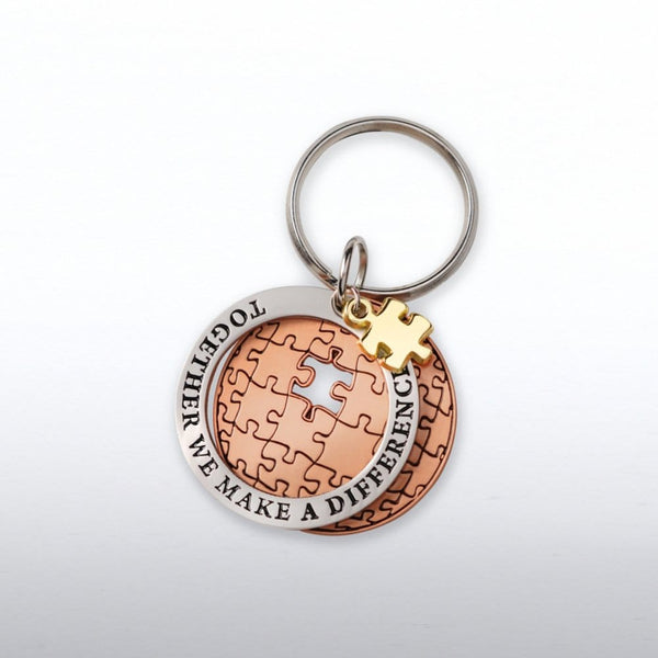 Charming Copper Keychain - Together We Make a Difference