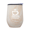 Add Your Logo: Wood Pattern Stemless Wine Glass