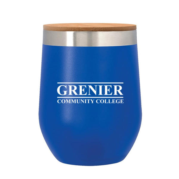 Add Your Logo:12 oz. Wine Stainless Tumbler with Bamboo Lid - disco