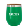 Add Your Logo:12 oz. Wine Stainless Tumbler with Bamboo Lid - disco