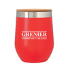 Add Your Logo:12 oz. Wine Stainless Tumbler with Bamboo Lid - disco