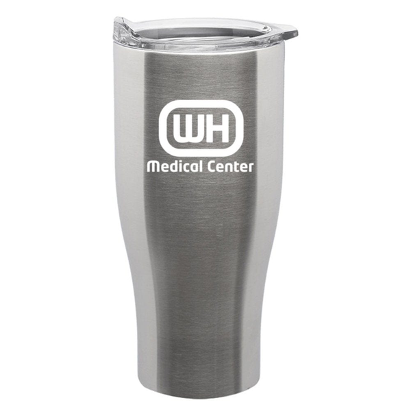 Add Your Logo: 27oz Polished Stainless Steel Travel Tumbler