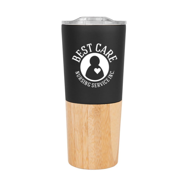 Add Your Logo Bamboo Two-Tone 16oz Tumbler