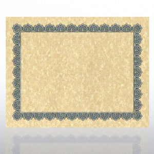 Certificate Paper - Scallop - Aged Parchment - Royal Blue