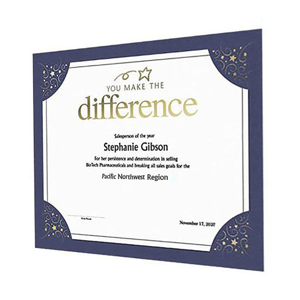 25pk Praise Displays - Blue - Gold Foil Swirl Stars