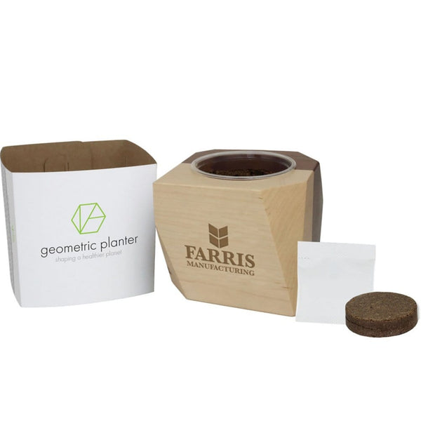 Add Your Logo: Modern Wooden Planter