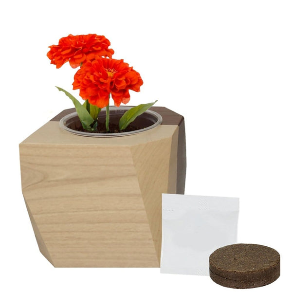 Add Your Logo: Modern Wooden Planter