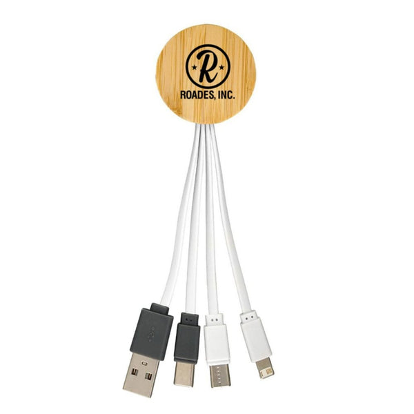 Add Your Logo: 3-in-1 Bamboo Cable Bundle