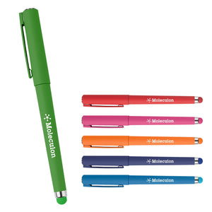 Add Your Logo: Soft Touch Gel Pen with Stylus