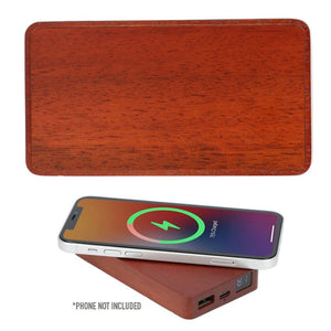 Add Your Logo: MagClick™ Fast Wireless Wood Power Bank