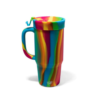 Add Your Logo: 32 oz Silicone Straw Tumbler with Handle