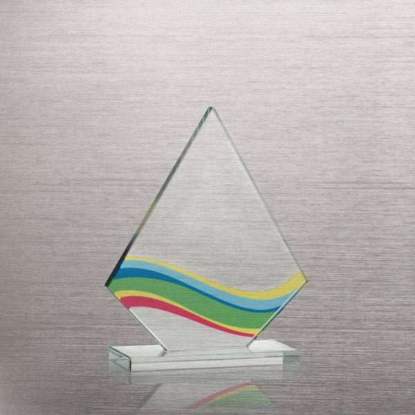 Brilliant Colored Glass Award - Diamond Wave