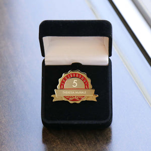 Personalized Anniversary Lapel Pin - Red