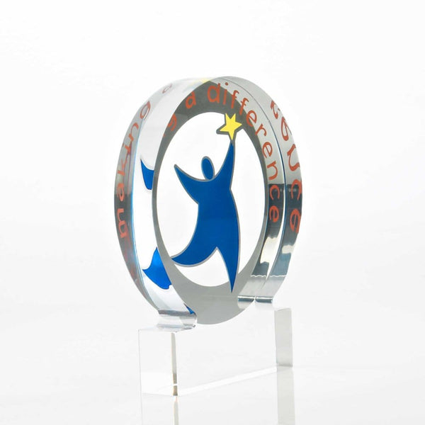 Desktop Acrylic Trophy - Making a Difference