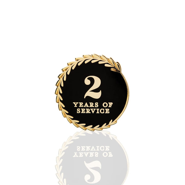 Anniversary Lapel Pin - Years of Service Black and Gold