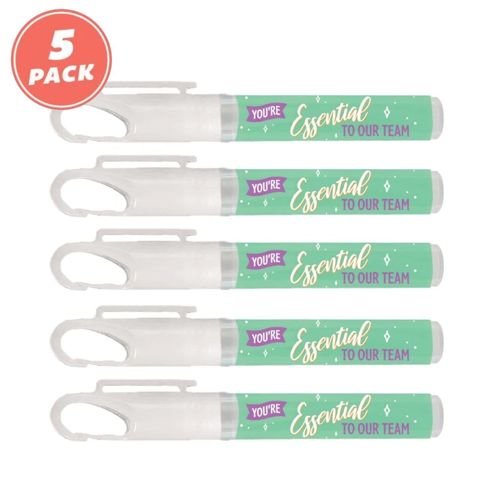 Clip On Sanitizer Spray - Essential to Our Success - 5 Pack
